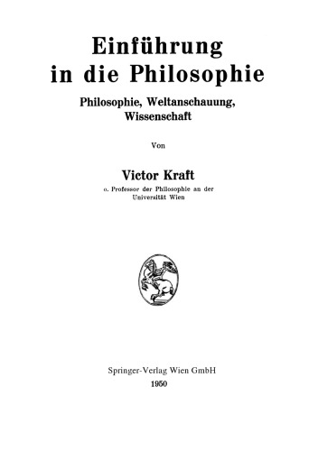 Einführung in die Philosophie: Philosophie, Weltanschauung, Wissenschaft