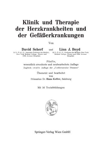 Klinik und Therapie der Herzkrankheiten und der Gefäßerkrankungen