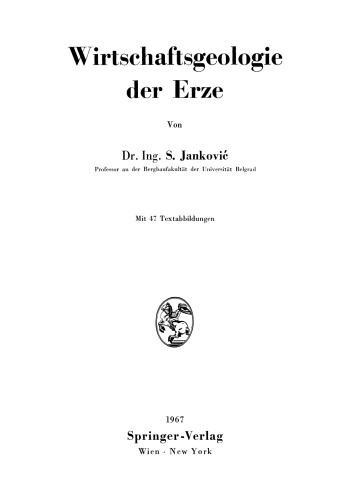 Wirtschaftsgeologie der Erze