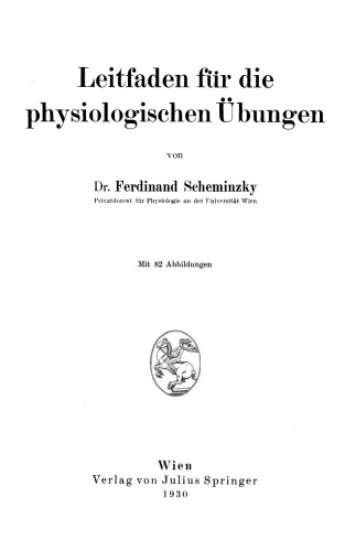 Leitfaden für die physiologischen Übungen