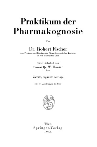 Praktikum der Pharmakognosie