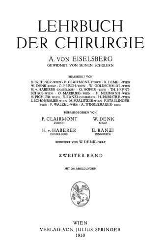 Lehrbuch der Chirurgie: Zweiter Band