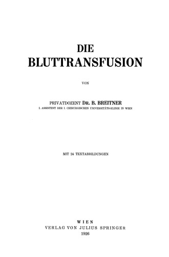 Die Bluttransfusion