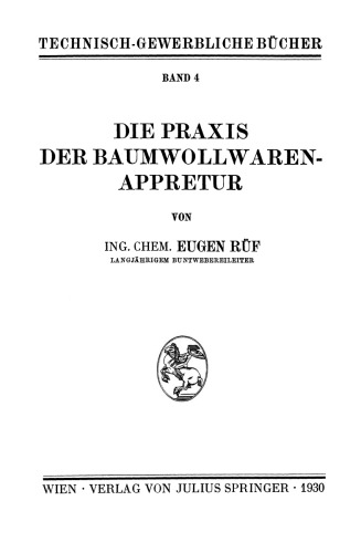 Die Praxis der Baumwollwaren-Appretur