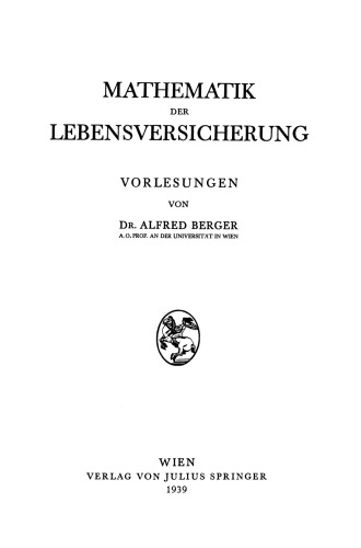 Mathematik der Lebensversicherung