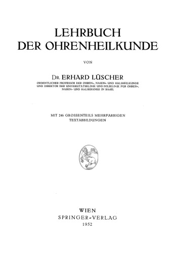 Lehrbuch der Ohrenheilkunde
