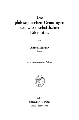 Die philosophischen Grundlagen der wissenschaftlichen Erkenntnis