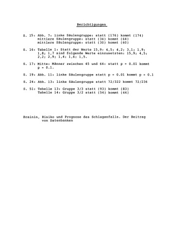Risiko und Prognose des Schlaganfalls: Der Beitrag von Datenbanken