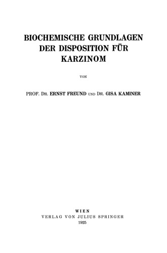 Biochemische Grundlagen der Disposition für Karzinom