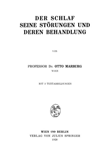 Der Schlaf Seine Störungen und Deren Behandlung