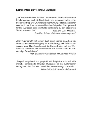 Grundkurs Buchführung: Mit ergänzendem Übungsteil kostenlos im Internet