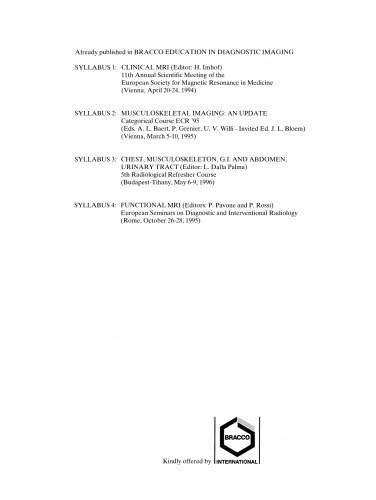 Functional MRI: ESDIR, Seminar No. 24 Rome, October 26–28, 1995