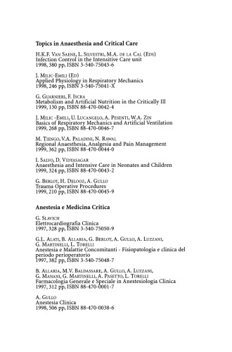 Anaesthesia and Intensive Care in Neonates and Children