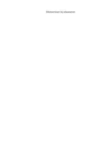 Slikstoornissen bij volwassenen: Een interdisciplinaire benadering