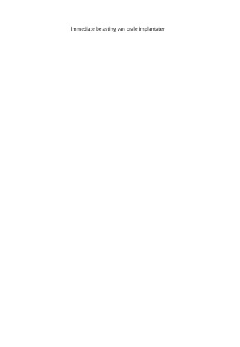 Immediate belasting van orale implantaten