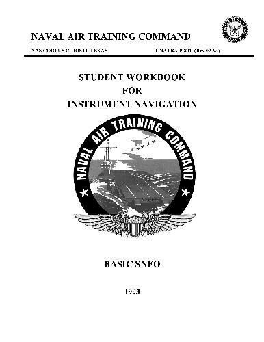 Student Workbook for Instrument Navigation CNATRA P-801