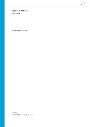 Dyslexie de baas!: Werkboek voor cursisten
