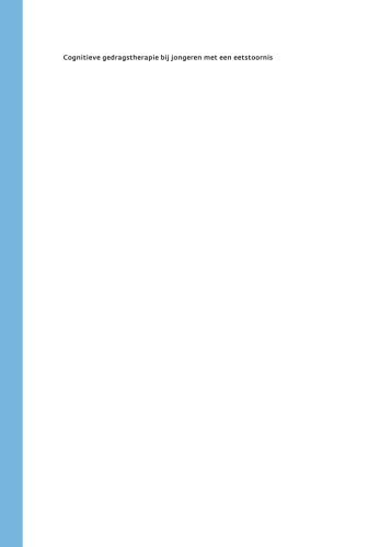 Cognitieve gedragstherapie bij jongeren met een eetstoornis: Eten zonder angst