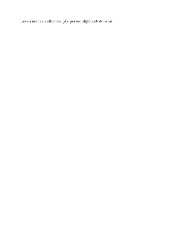 Leven met een afhankelijke persoonlijkheidsstoornis