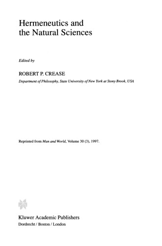 Hermeneutics and the Natural Sciences