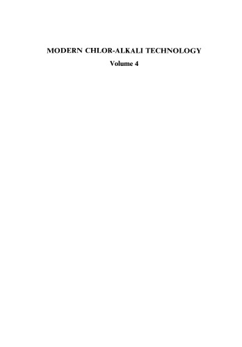 Modern Chlor-Alkali Technology: Volume 4