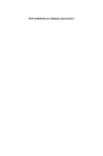 New Horizons in Chinese Linguistics