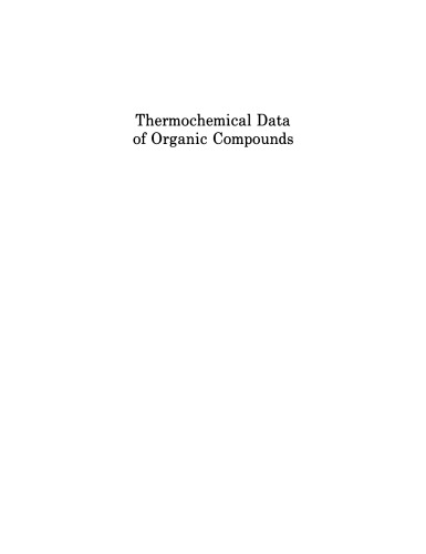 Thermochemical Data of Organic Compounds