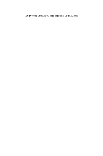 An Introduction to the Theory of Climate