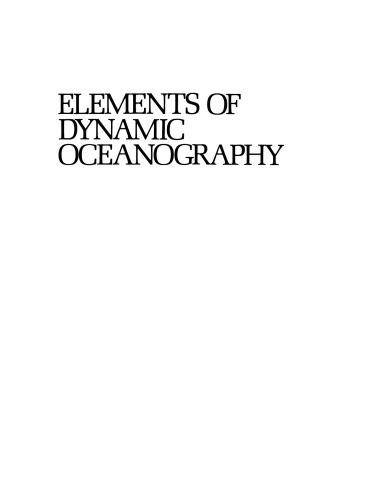 Elements of Dynamic Oceanography