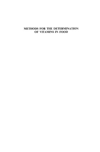 Methods for the Determination of Vitamins in Food: Recommended by COST 91