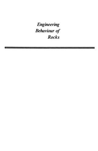 Engineering Behaviour of Rocks