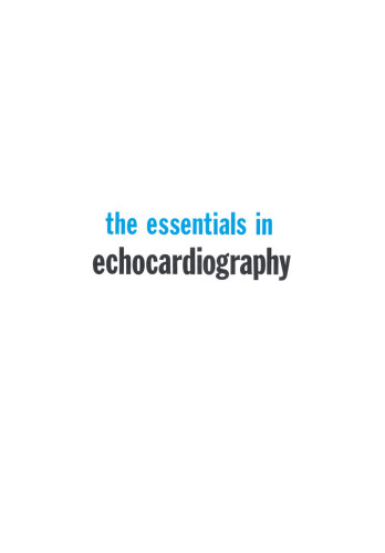 the essentials in echocardiography
