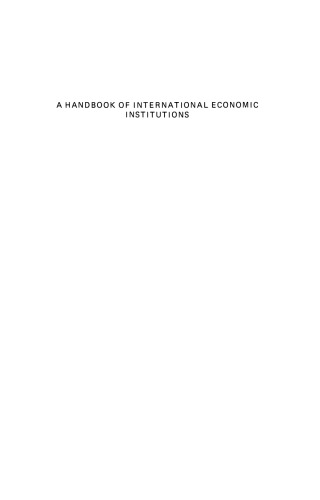 A Handbook of International Economic Institutions
