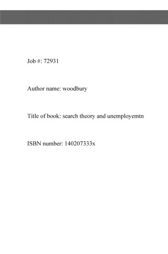 Search Theory and Unemployment