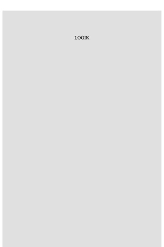 Logik: Vorlesung 1902/03