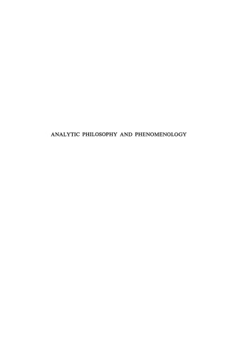 Analytic Philosophy and Phenomenology