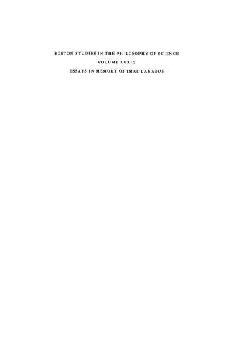 Essays in Memory of Imre Lakatos