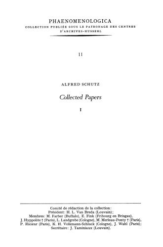Collected Papers I: The Problem of Social Reality