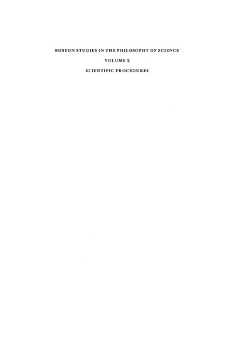 Scientific Procedures: A Contribution Concerning the Methodological Problems of Scientific Concepts and Scientific Explanation