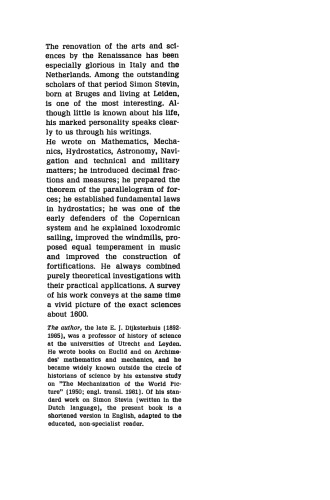 Simon Stevin: Science in the Netherlands around 1600