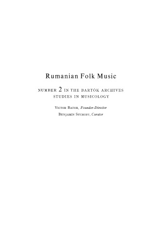 Rumanian Folk Music: Instrumental Melodies