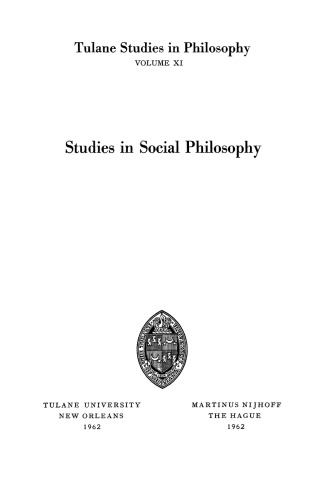 Studies in Social Philosophy