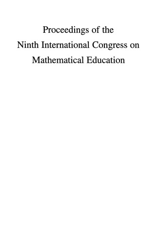 Proceedings of the Ninth International Congress on Mathematical Education: 2000 Makuhari Japan