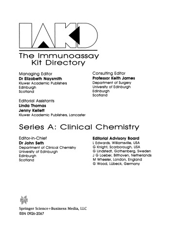 The Immunoassay Kit Directory: Part 1 Peptide Hormones June 1994