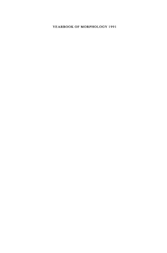 Yearbook of Morphology 1991