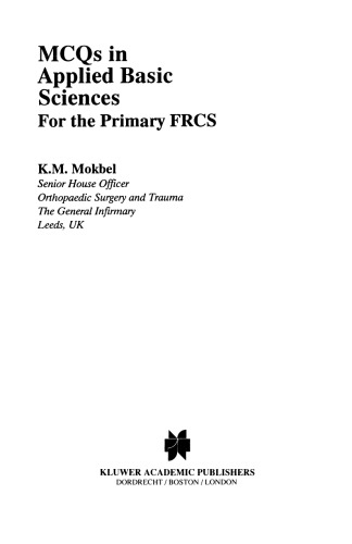 MCQs in Applied Basic Sciences: For the Primary FRCS