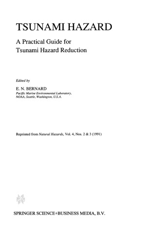 Tsunami Hazard: A Practical Guide for Tsunami Hazard Reduction