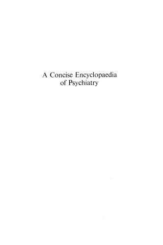 A Concise Encyclopaedia of Psychiatry