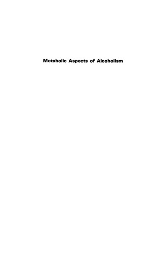 Metabolic Aspects of Alcoholism