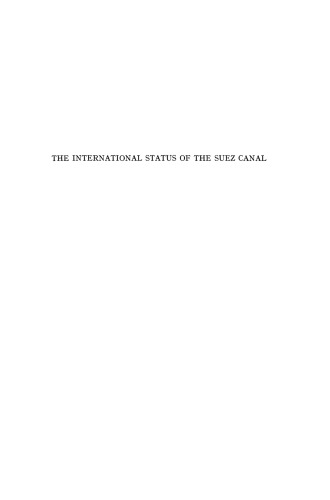 The International Status of the Suez Canal
